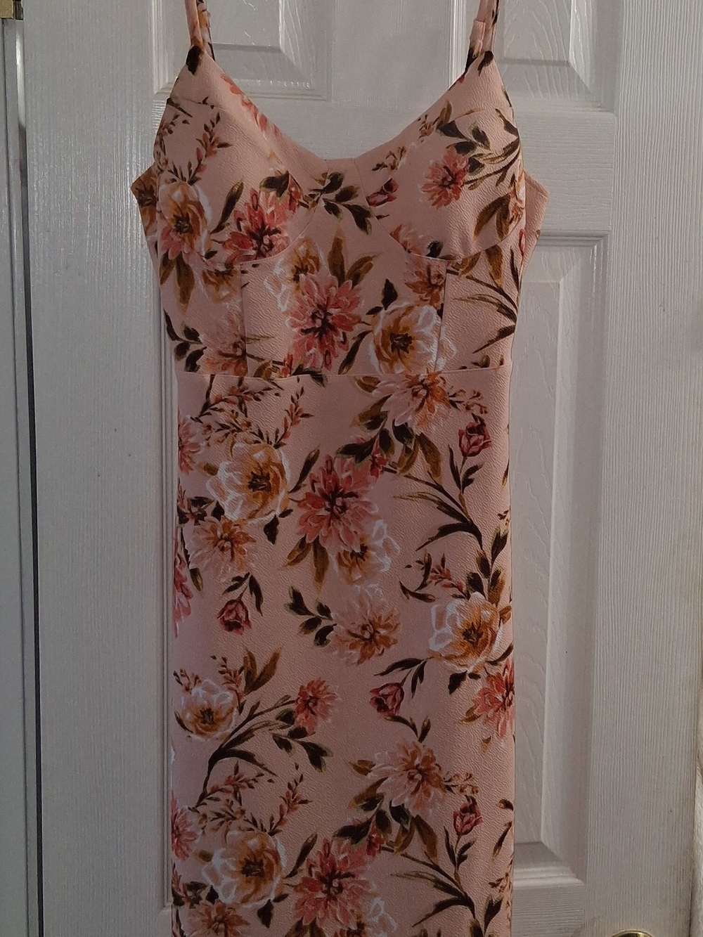 No Boundaries Blush Pink Floral Spaghetti Strap Midi Dress